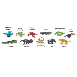 Zwierzęta lasów deszczowych, figurki w tubie Safari Ltd.