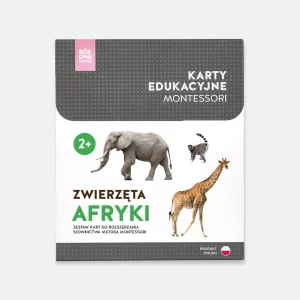 Zwierzęta Afryki, karty edukacyjne Montessori